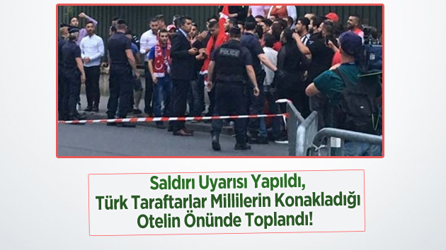 Saldırı uyarısı sonrası Türk taraftarlardan Millilere destek