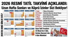 2026’da hangi günler tatil?