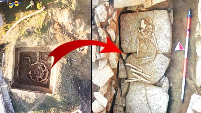 Arkeolojik keşfi olan 5 bin yıllık kurgan mezar bulundu