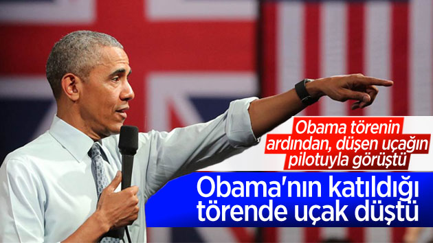 Barack Obama’nın katıldığı törende uçak düştü!