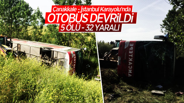 Çanakkale’de Otobüs Devrildi!