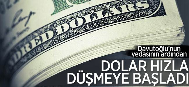 Davutoğlu’nun konuşmasının ardından dolar düşüşe geçti