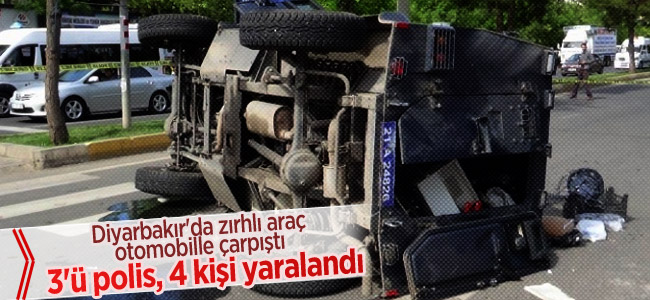 Diyarbarkır’da zırhlı araç otomobille çarpıştı: 4 yaralı
