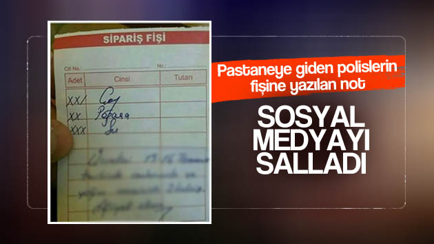 Polislerin fişine yazılan not sosyal medyayı salladı