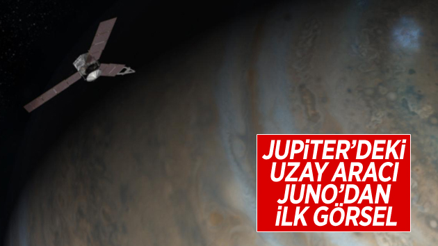 Uzay aracı Juno, Jupiter’in ilk fotoğrafını gönderdi