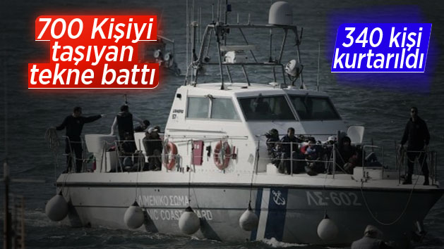 Yaklaşık 700 kişiyi taşıyan göçmen teknesi battı